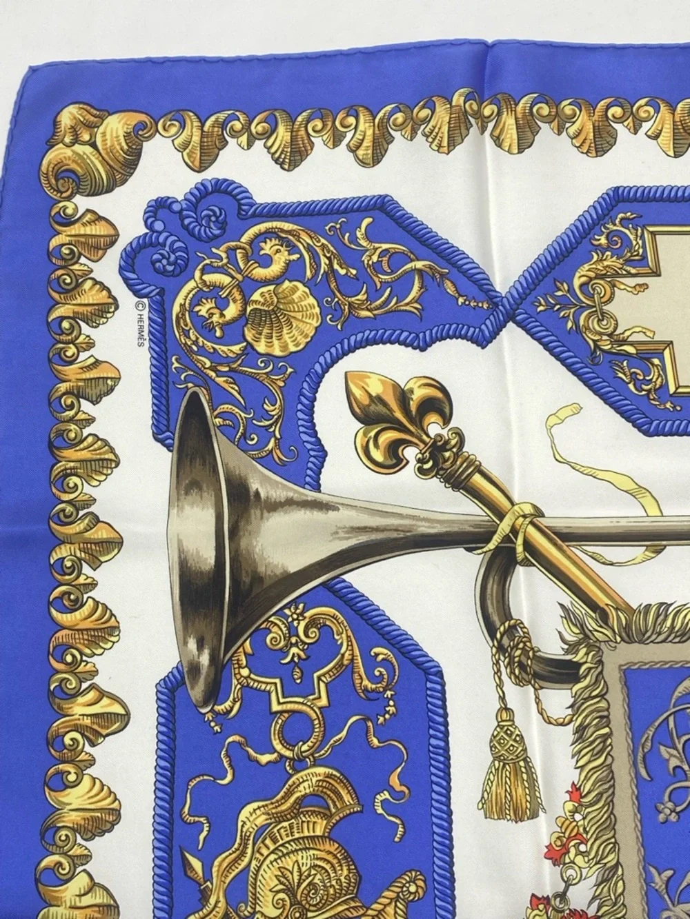 Hermes Silk Scarf Ludovicus Magnus Carre 90 Louis XIV F. de la Perriere - Picture 11 of 16